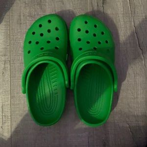 Green crocs, size 7 women, 5 men